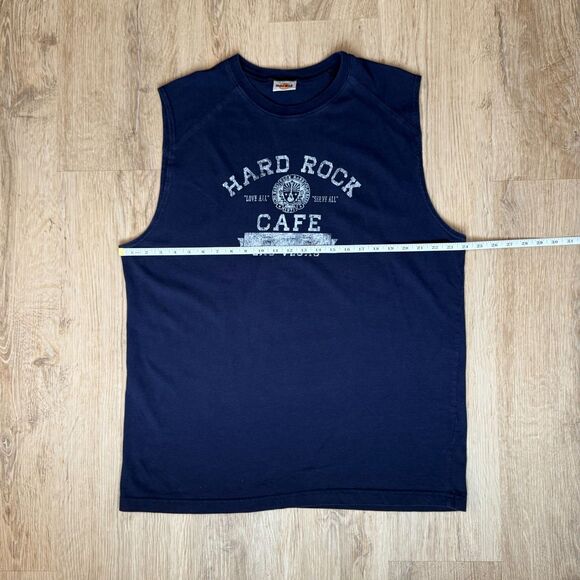 Vintage Hard Rock Café Muscle Tank Las Vegas Navy Blue XXL Sleeveless 71 Graphic - Picture 4 of 5